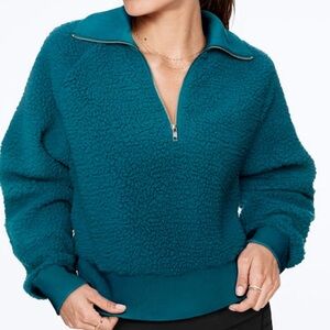 PINK Sherpa Half Zip Cozy Sweatshirt